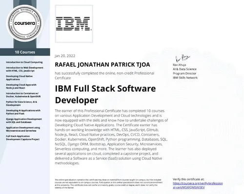 IBM Full Stack Software Developer